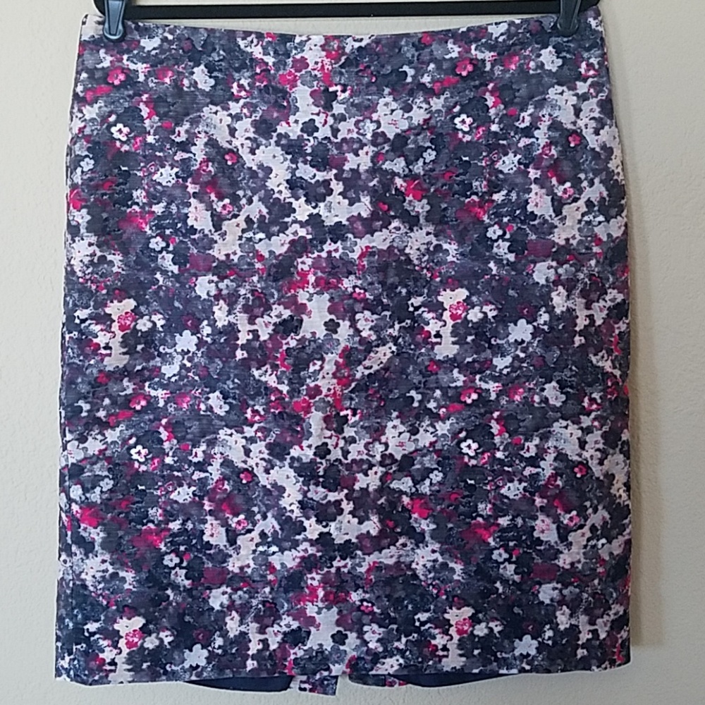 Talbots dressy floral skirt rear slit